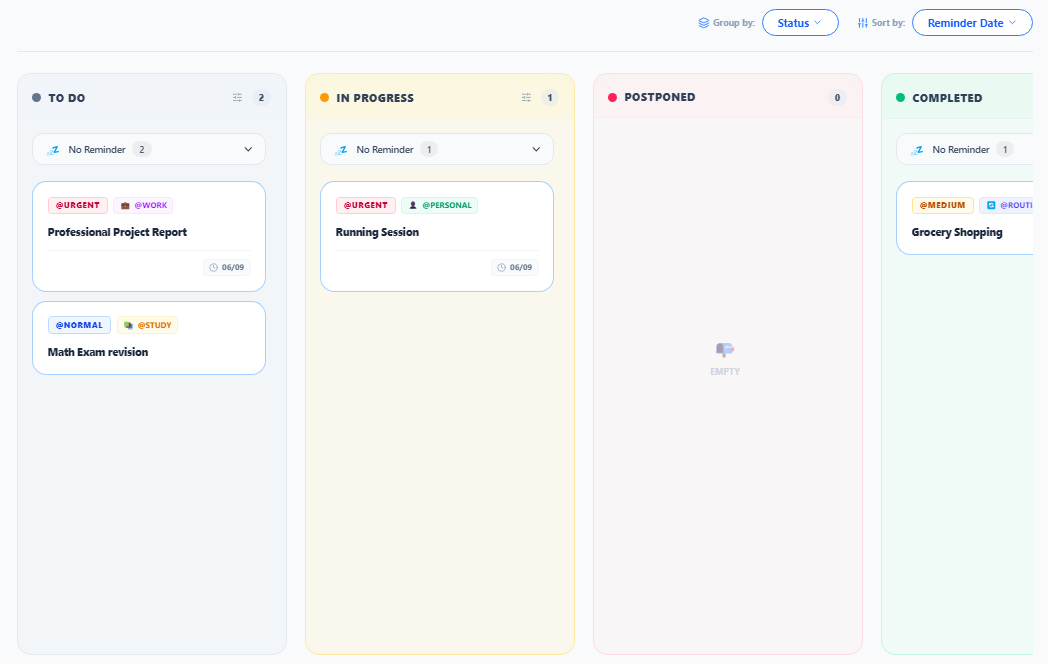 Kanban Board Organization